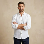 Nathan | Men's Long Sleeve Linen Shirt, Vintage Tailored Shirt | Animated Apparel