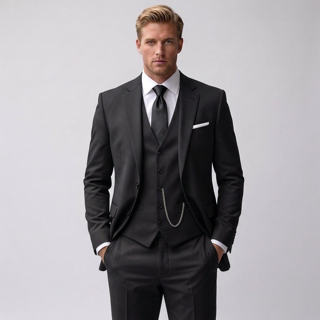 Jonathan | Men's Slim-Fit Three-Piece Suit, Tailored Blazer Suit | Animated Apparel