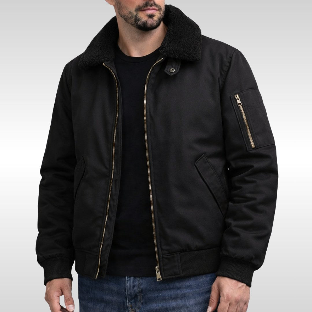 Nathan | Men's Structured Bomber Jacket, Warm Fleece-Lined Jacket | Animated Apparel