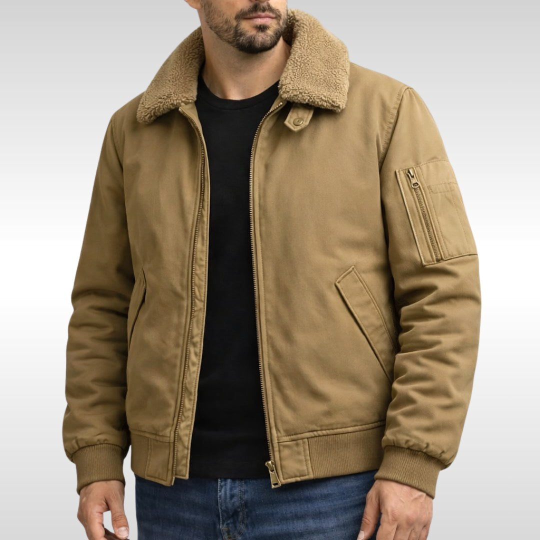 Nathan | Men's Structured Bomber Jacket, Warm Fleece-Lined Jacket | Animated Apparel