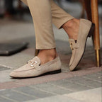 Nathan | Men's Suede Loafers with Horsebit Detail, Slip-On Loafers | Animated Apparel | Black