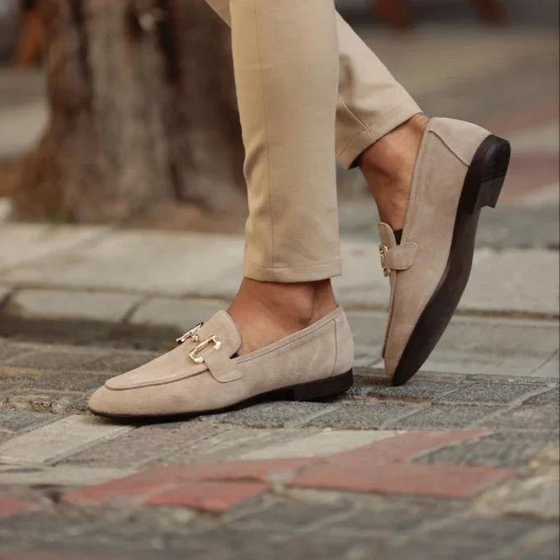 Nathan | Men's Suede Loafers with Horsebit Detail, Slip-On Loafers | Animated Apparel