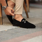 Nathan | Men's Suede Loafers with Horsebit Detail, Slip-On Loafers | Animated Apparel