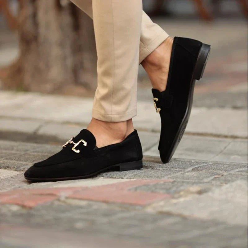 Nathan | Men's Suede Loafers with Horsebit Detail, Slip-On Loafers | Animated Apparel