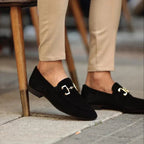 Nathan | Men's Suede Loafers with Horsebit Detail, Slip-On Loafers | Animated Apparel