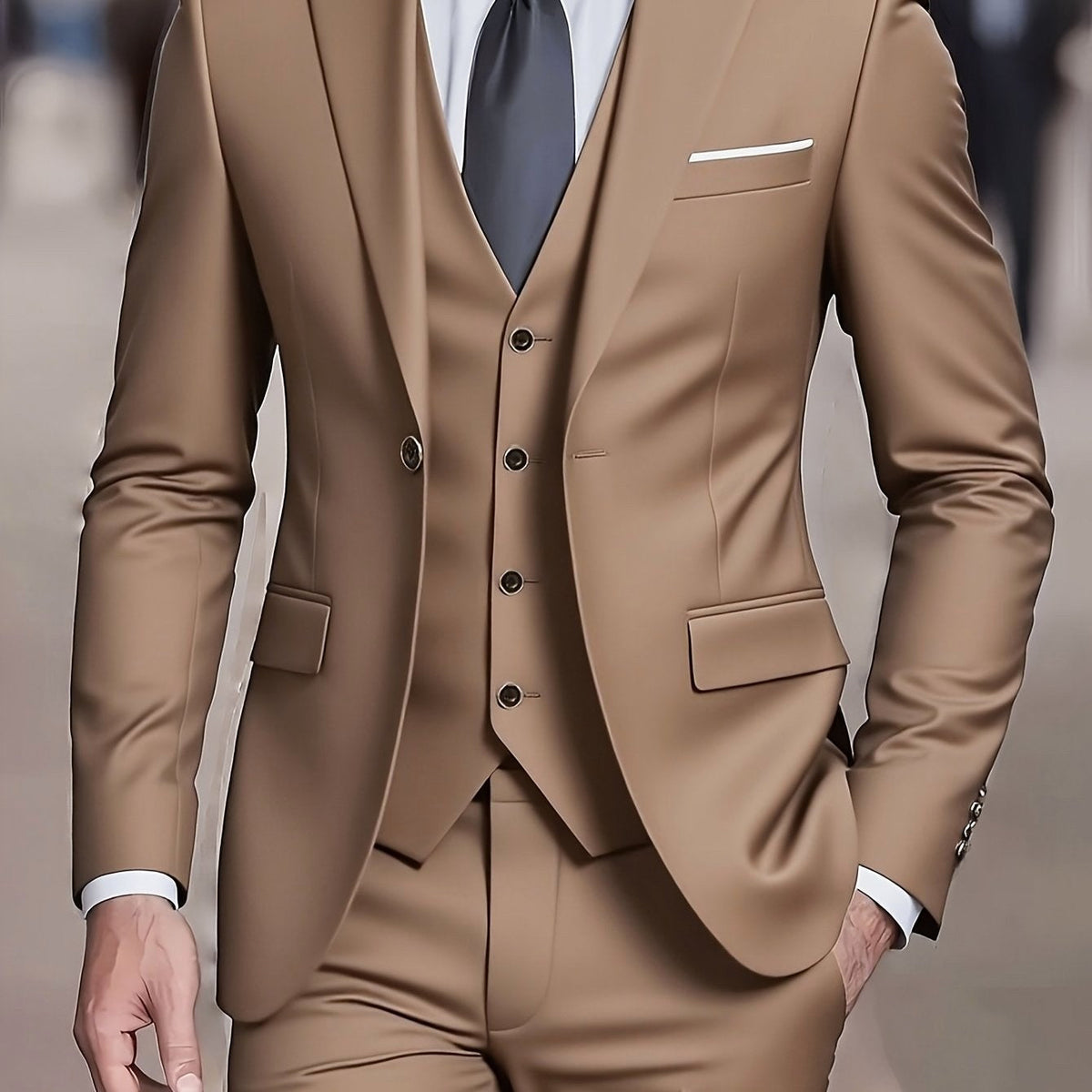 Jayden | Men's Fitted Three-Piece Suit, Tailored Blazer Suit | Animated Apparel
