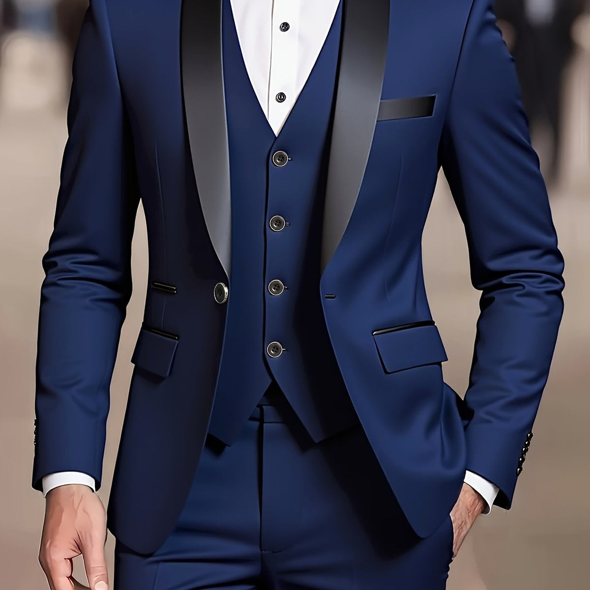 Jayden | Men's Fitted Three-Piece Suit, Tailored Blazer Suit | Animated Apparel
