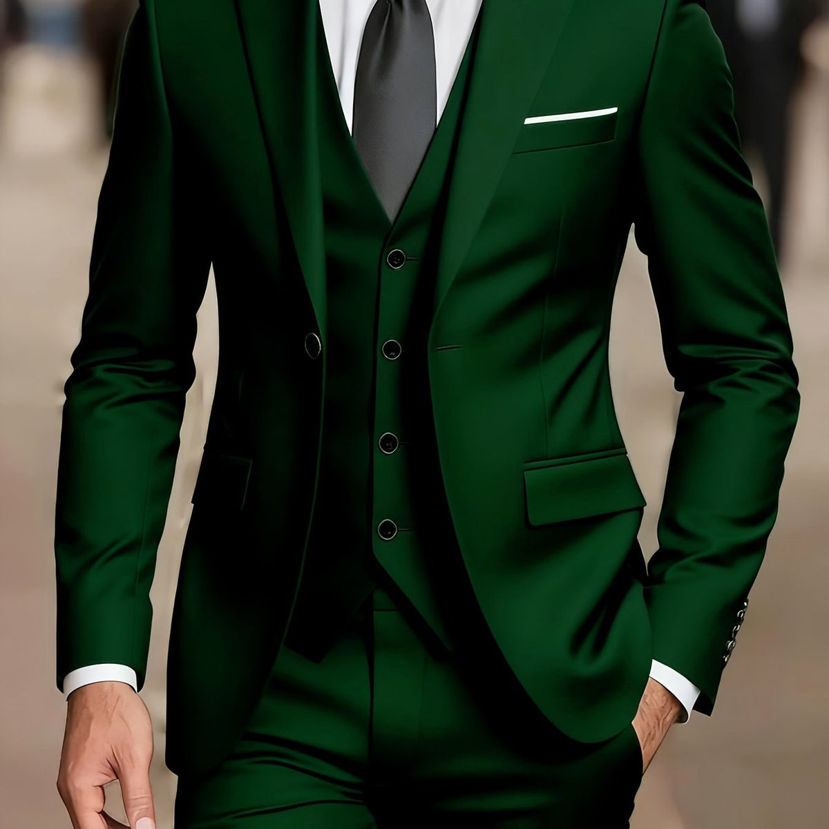 Jayden | Men's Fitted Three-Piece Suit, Tailored Blazer Suit | Animated Apparel