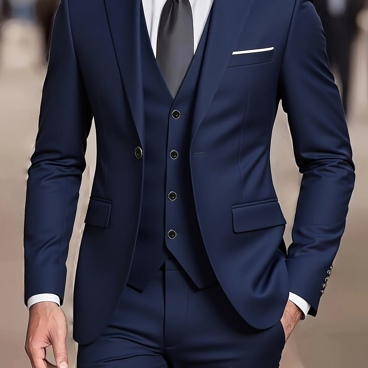Jayden | Men's Fitted Three-Piece Suit, Tailored Blazer Suit | Animated Apparel