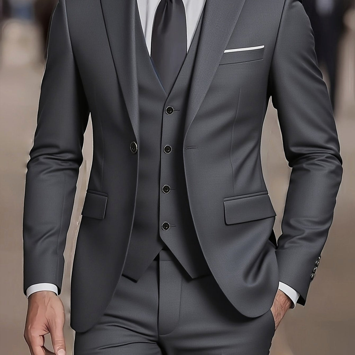 Jayden | Men's Fitted Three-Piece Suit, Tailored Blazer Suit | Animated Apparel