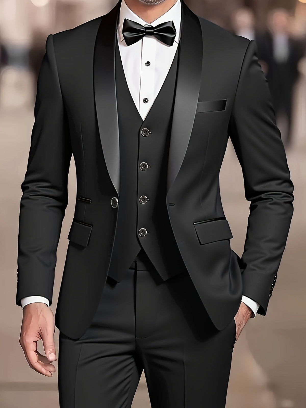 Jayden | Men's Fitted Three-Piece Suit, Tailored Blazer Suit | Animated Apparel