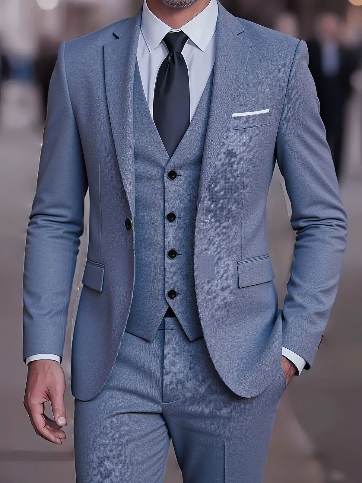 Jayden | Men's Fitted Three-Piece Suit, Tailored Blazer Suit | Animated Apparel