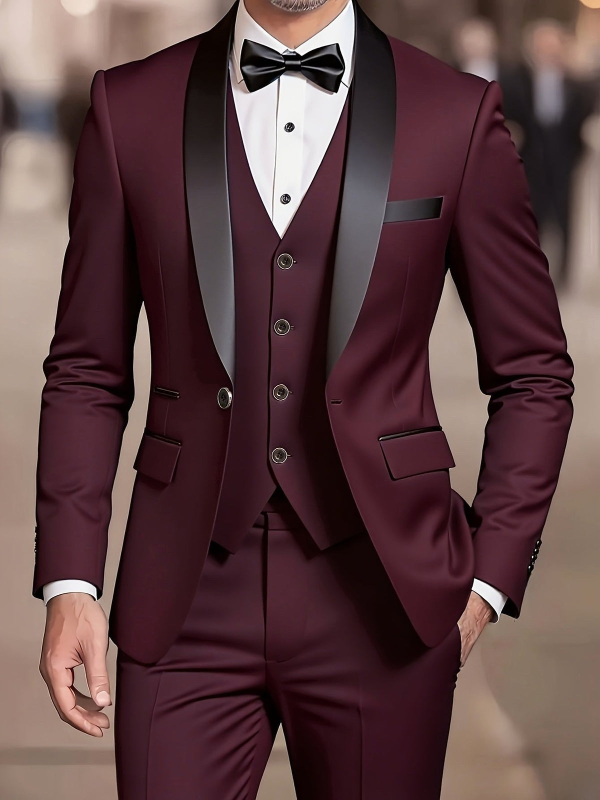 Jayden | Men's Fitted Three-Piece Suit, Tailored Blazer Suit | Animated Apparel