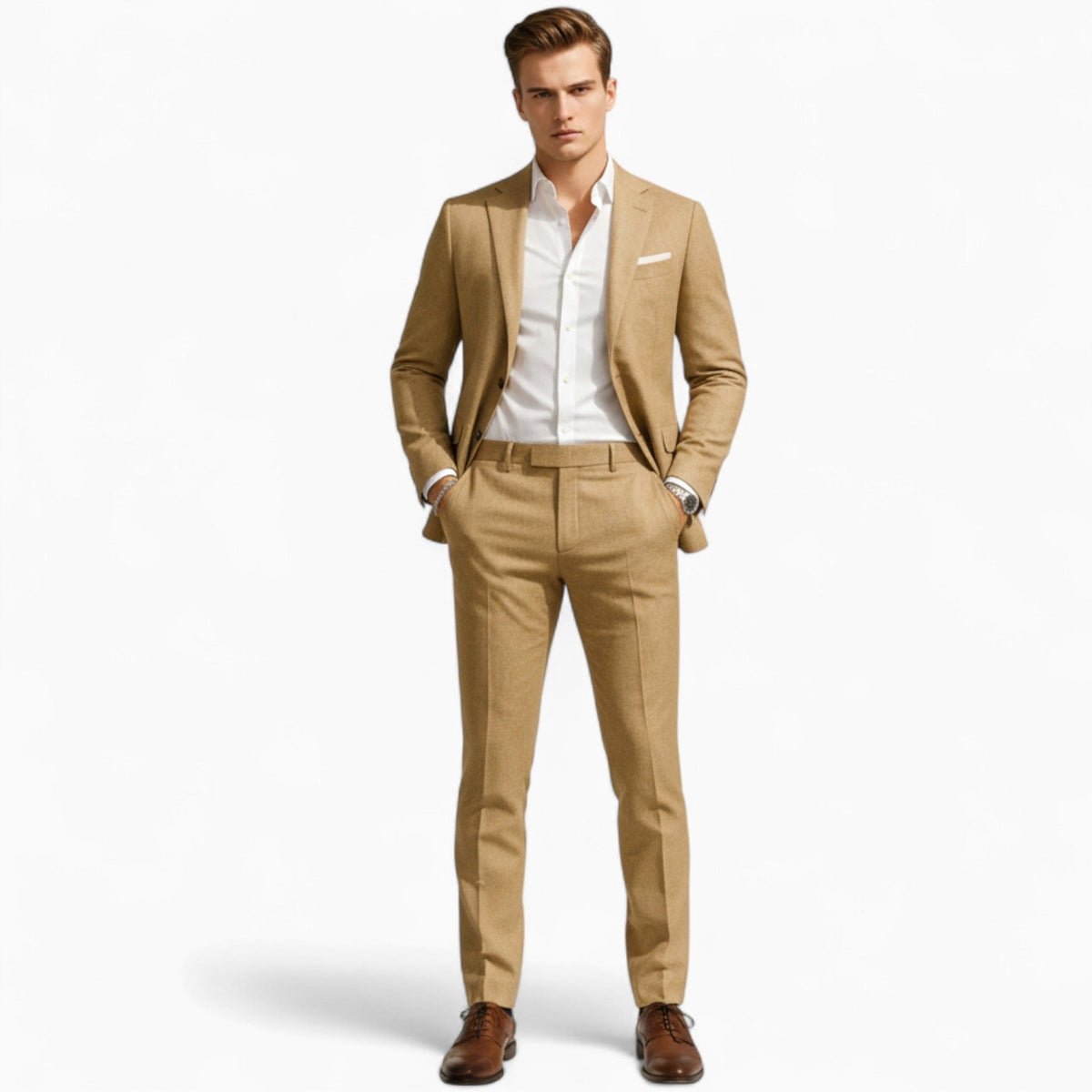 Thiago | Men's Linen Two-Piece Suit, Classic Tailored Suit | Animated Apparel