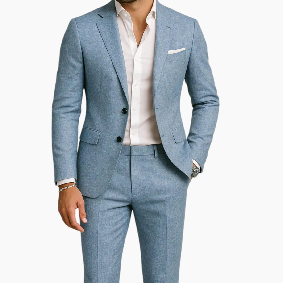 Thiago | Men's Linen Two-Piece Suit, Classic Tailored Suit | Animated Apparel