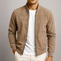 Nigel | Men's Suede-Textured Structured Jacket, Tailored Autumn Jacket | Animated Apparel | Blue