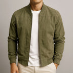 Nigel | Men's Suede-Textured Structured Jacket, Tailored Autumn Jacket | Animated Apparel | Navy Blue