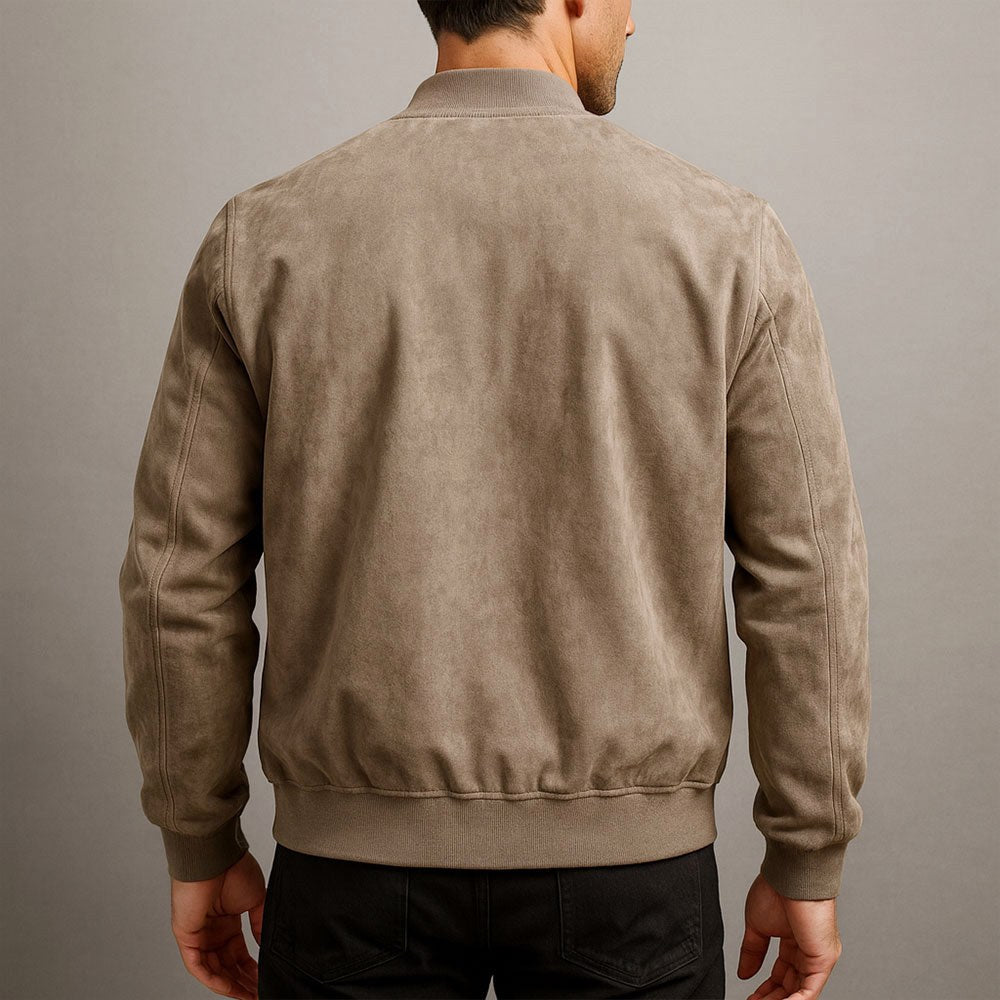 Nigel | Men's Suede-Textured Structured Jacket, Tailored Autumn Jacket | Animated Apparel