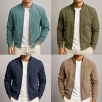 Nigel | Men's Suede-Textured Structured Jacket, Tailored Autumn Jacket | Animated Apparel