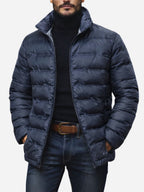 Noah | Men's Insulated Quilted Jacket, High-Collar Down Jacket | Animated Apparel | Blue