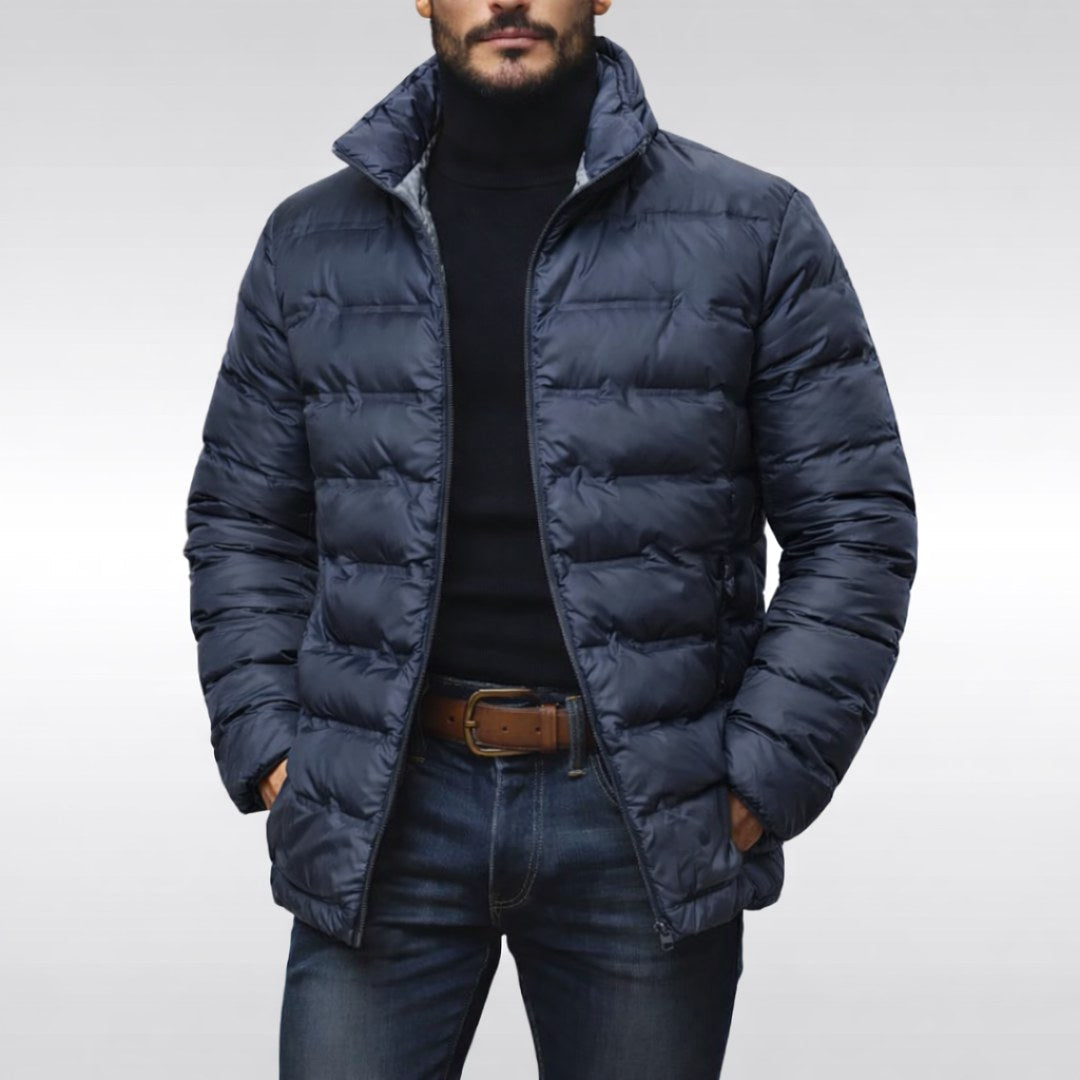 Noah | Men's Insulated Quilted Jacket, High-Collar Down Jacket | Animated Apparel | Green