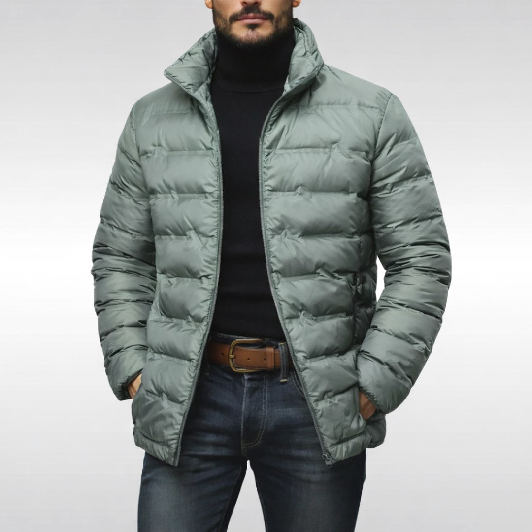 Noah | Men's Insulated Quilted Jacket, High-Collar Down Jacket | Animated Apparel | Black