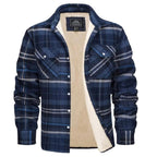 Noah | Men's Sherpa-Lined Plaid Jacket, Button-Front Autumn Jacket | Animated Apparel
