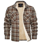 Noah | Men's Sherpa-Lined Plaid Jacket, Button-Front Autumn Jacket | Animated Apparel
