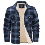 Noah | Men's Sherpa-Lined Plaid Jacket, Button-Front Autumn Jacket | Animated Apparel