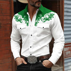Noah | Men's Western Embroidered Button Shirt, Casual Embroidered Shirt | Animated Apparel | Black
