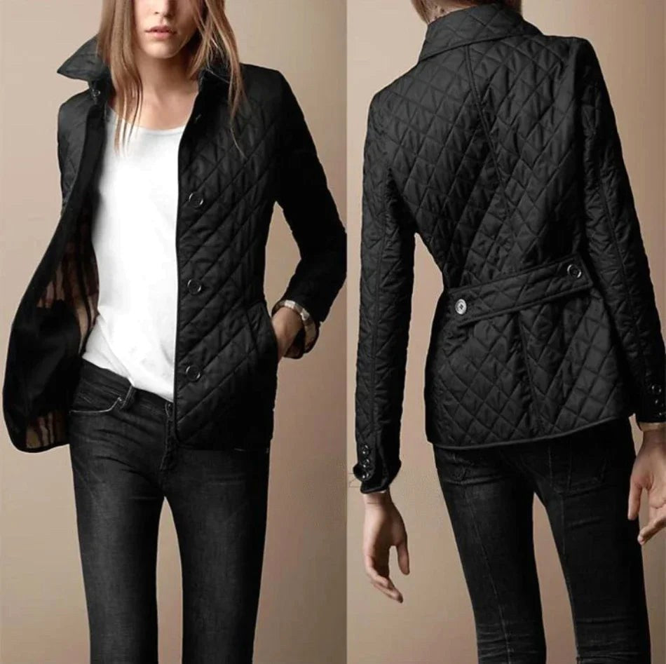 Noeline | Women's Diamond Quilted Lightweight Jacket, Structured Casual Jacket | Animated Apparel