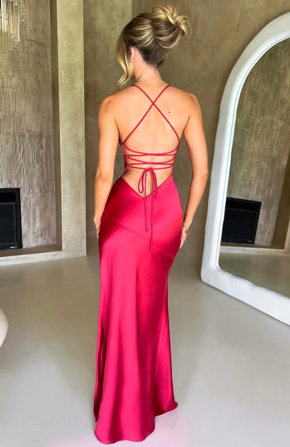 Noelle | Women's Thin Strap High Slit Maxi Dress - Sage