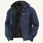 Nolan | Men's Fleece-Lined Hooded Jacket, Retro Autumn Jacket | Animated Apparel