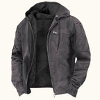 Nolan | Men's Fleece-Lined Hooded Jacket, Retro Autumn Jacket | Animated Apparel