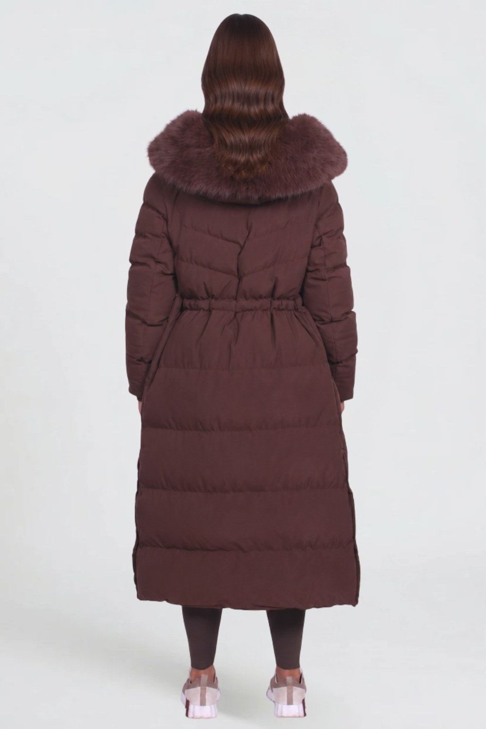 Brooklyn | Women's Long Padded Winter Coat, Hooded Faux Fur Collar Jacket | Animated Apparel