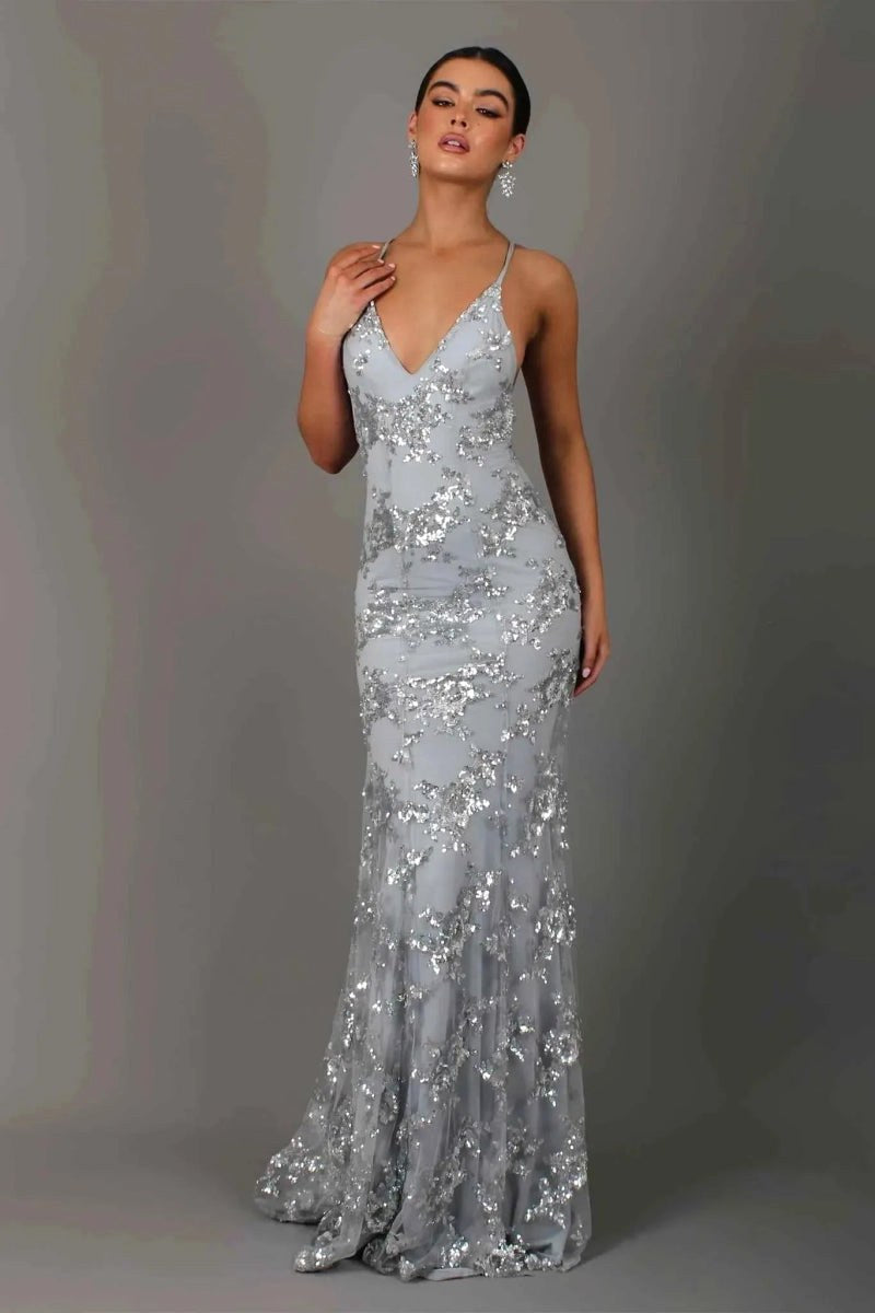 Norah | Women's Sequin Evening Maxi Dress - image 3