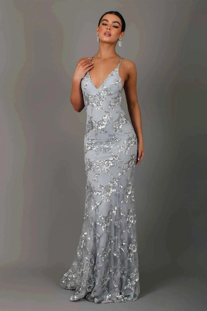 Norah | Women's Sequin Evening Maxi Dress - image 3