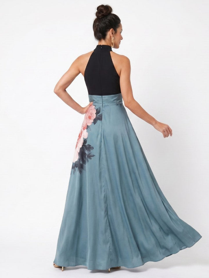 Olympas | Women's Halter Floral Maxi Dress - image 4