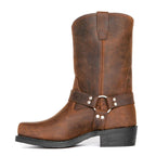 Oswin | Men's Mid-Calf Cowboy Boots, Harness Style Western Boots | Animated Apparel | Brown