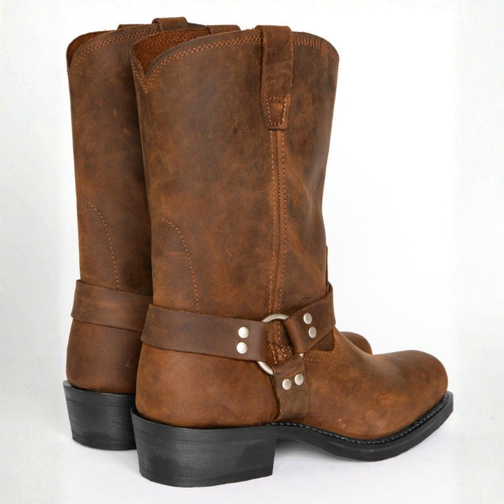 Oswin | Men's Mid-Calf Cowboy Boots, Harness Style Western Boots | Animated Apparel