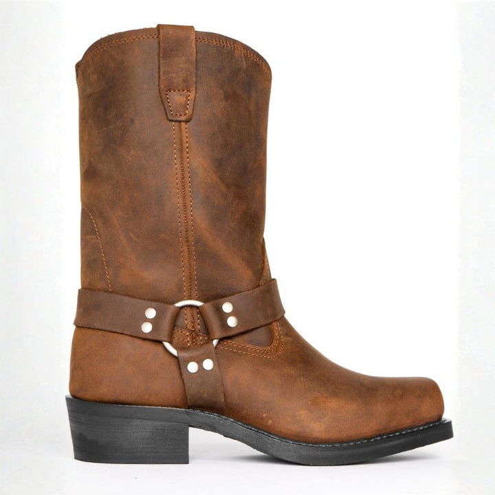 Oswin | Men's Mid-Calf Cowboy Boots, Harness Style Western Boots | Animated Apparel