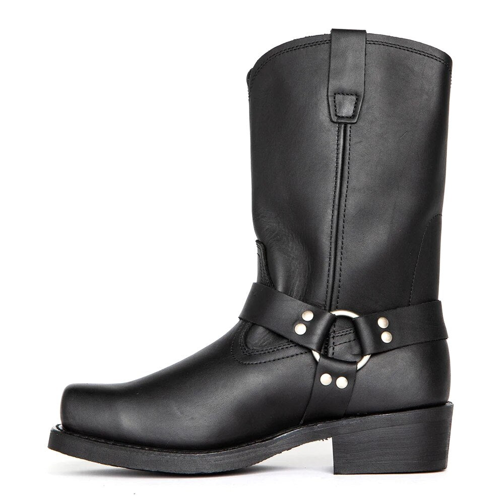 Oswin | Men's Mid-Calf Cowboy Boots, Harness Style Western Boots | Animated Apparel