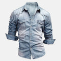 Aiden | Men's Faded Button-Up Shirt, Slim-Fit Casual Shirt | Animated Apparel