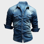 Aiden | Men's Faded Button-Up Shirt, Slim-Fit Casual Shirt | Animated Apparel