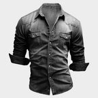 Aiden | Men's Faded Button-Up Shirt, Slim-Fit Casual Shirt | Animated Apparel