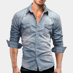 Aiden | Men's Faded Button-Up Shirt, Slim-Fit Casual Shirt | Animated Apparel
