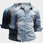 Aiden | Men's Faded Button-Up Shirt, Slim-Fit Casual Shirt | Animated Apparel
