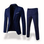 Owen | Men's Formal Two-Piece Suit, Slim-Fit Blazer Suit | Animated Apparel | Navy