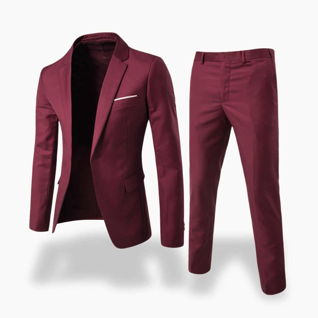 Owen | Men's Formal Two-Piece Suit, Slim-Fit Blazer Suit | Animated Apparel | Red
