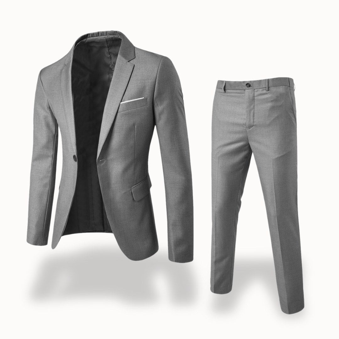 Owen | Men's Formal Two-Piece Suit, Slim-Fit Blazer Suit | Animated Apparel | Grey